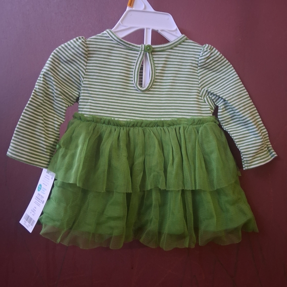 Carter's Green Striped Baby Dress - Picture 2 of 4